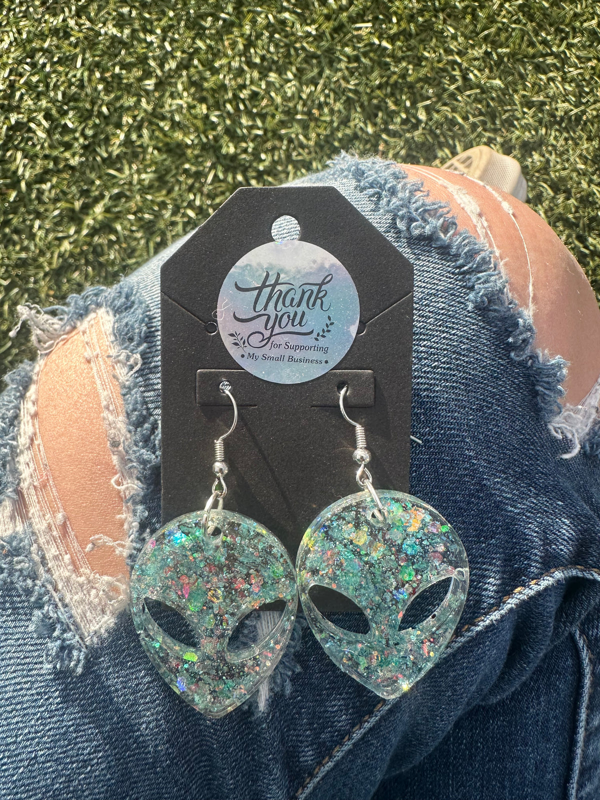 Baby Blue Alien Earrings