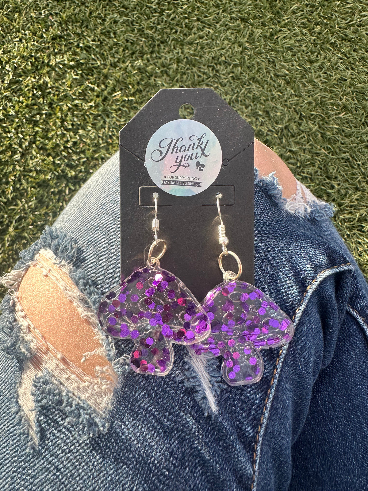 Purple Mushroom Earrings