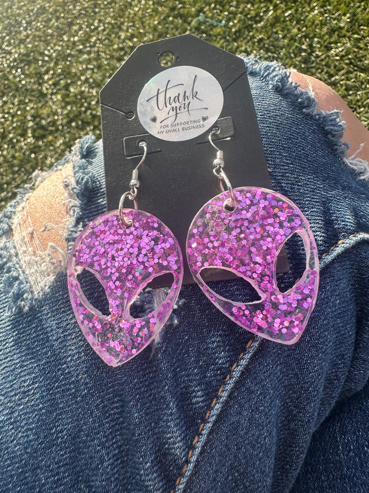 Pink Alien Earrings