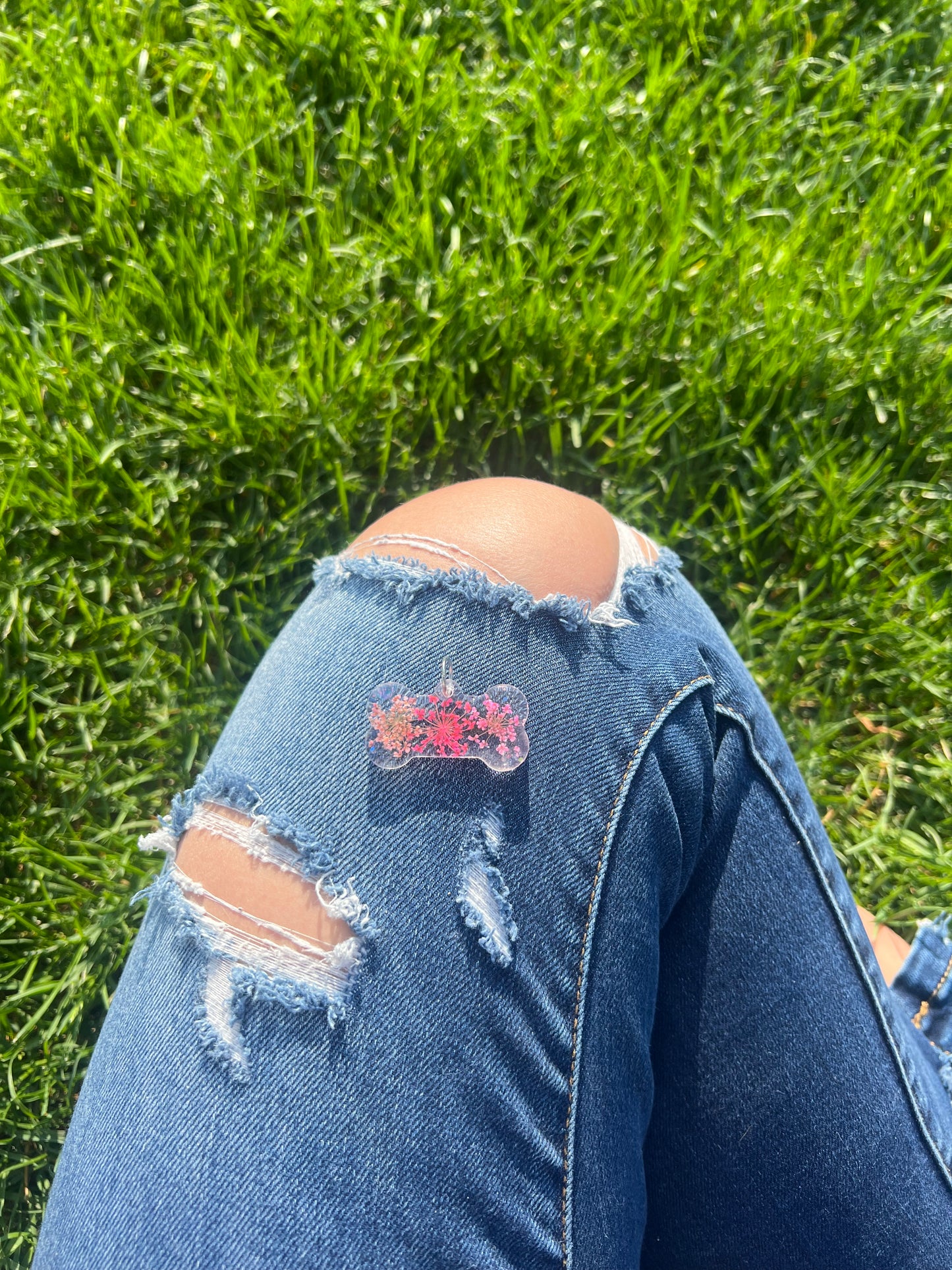 Rave Pets: Pink Flowers Dog Tag