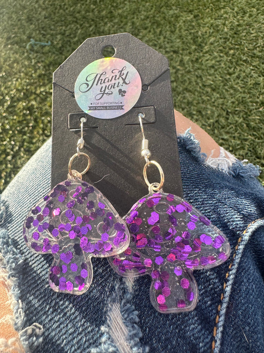 Purple Mushroom Earrings