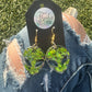Lime Green Alien Earrings