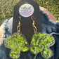 Lime Green Mushroom Earrings