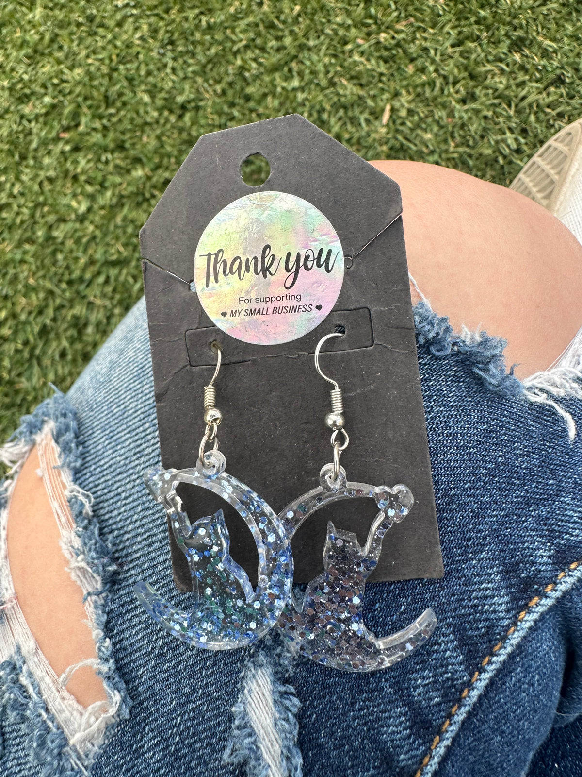 Cat & Moon Earrings