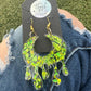 Lime Green Moon Earrings