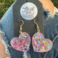 Heart Pink Flake Earrings