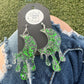 Dark Green Moon Earrings