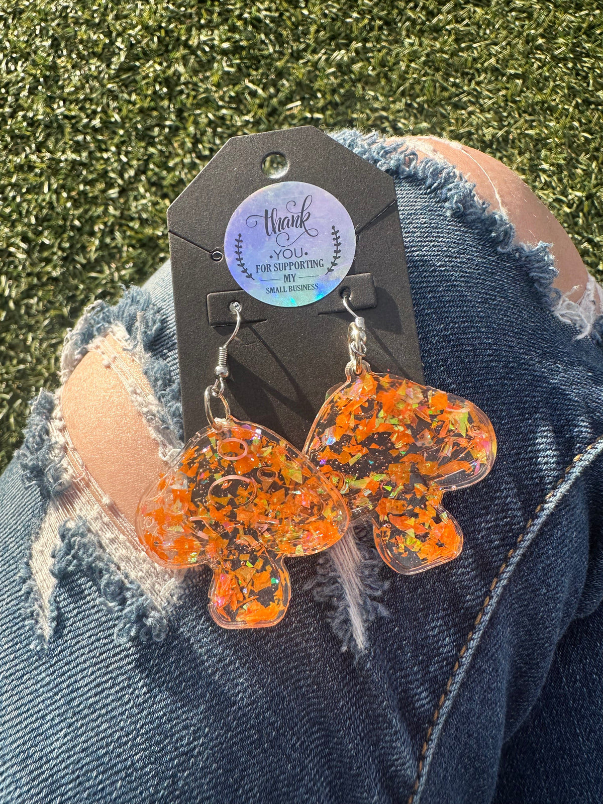 Orange Mushroom Earrings