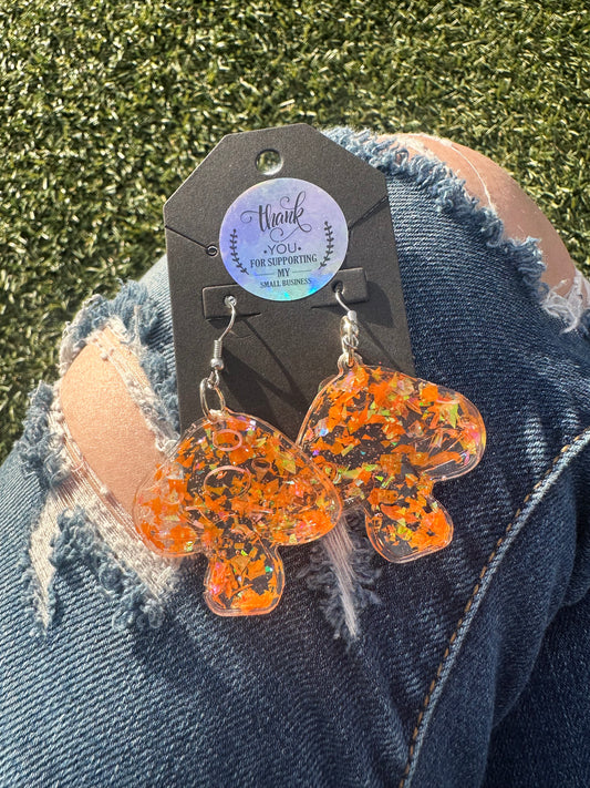 Orange Mushroom Earrings