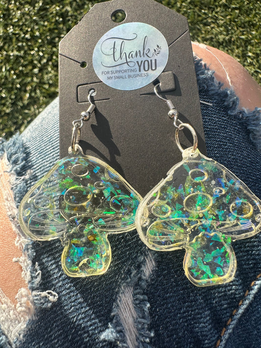 Yellow Mushroom Earrings