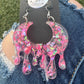 Neon Pink Moon Earrings