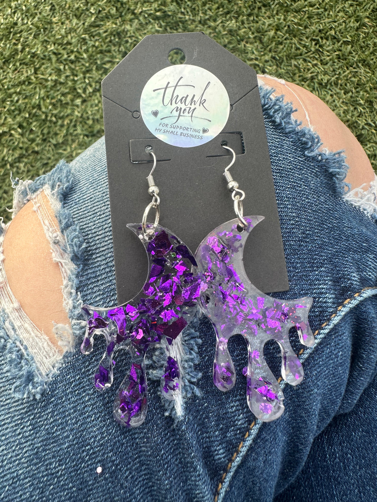 Purple Moon Earrings