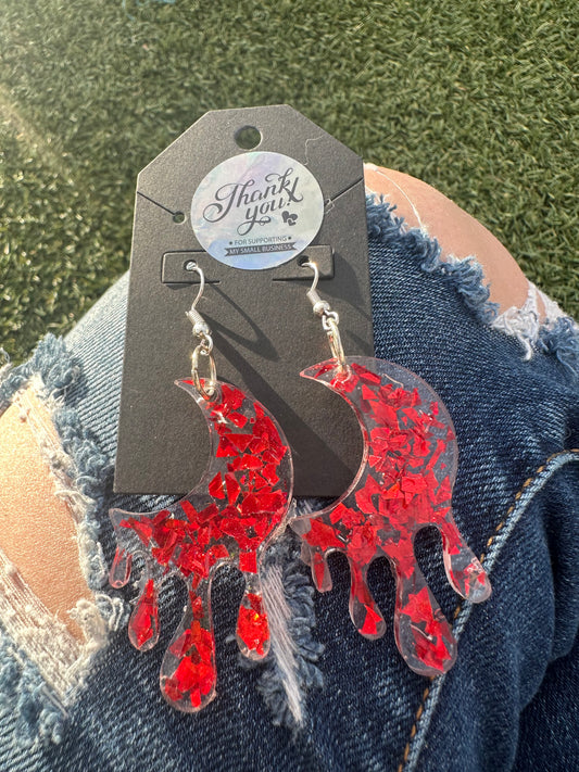 Red Moon Earrings