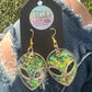 Yellow Alien Earrings