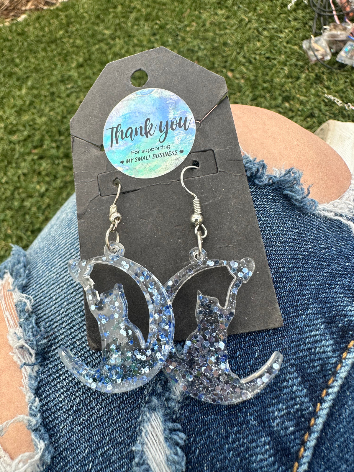 Cat & Moon Earrings