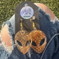 Gold Glitter Alien Earrings