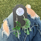 Dark Green Moon Earrings
