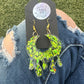 Lime Green Moon Earrings