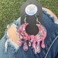 Neon Pink Moon Earrings