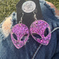 Pink Alien Earrings
