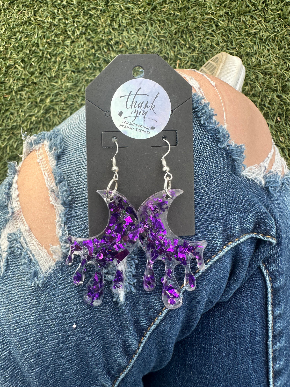 Purple Moon Earrings