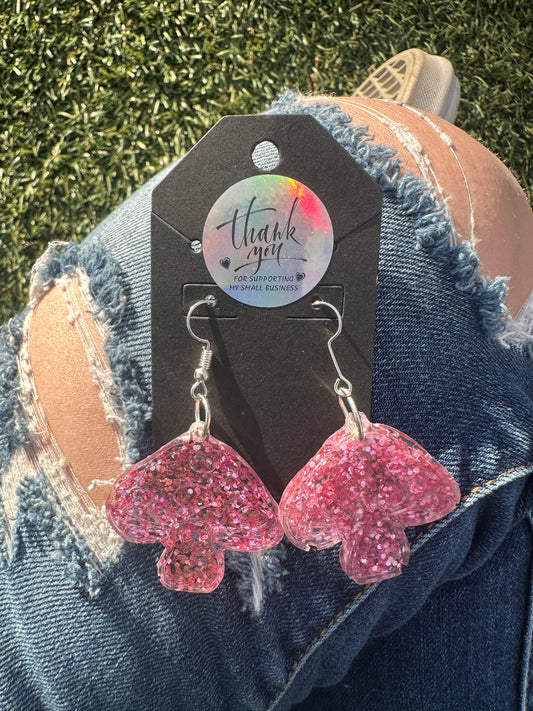 Pink Mushroom Earrings