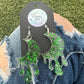 Dark Green Moon Earrings