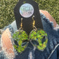 Lime Green Alien Earrings