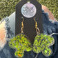 Lime Green Mushroom Earrings