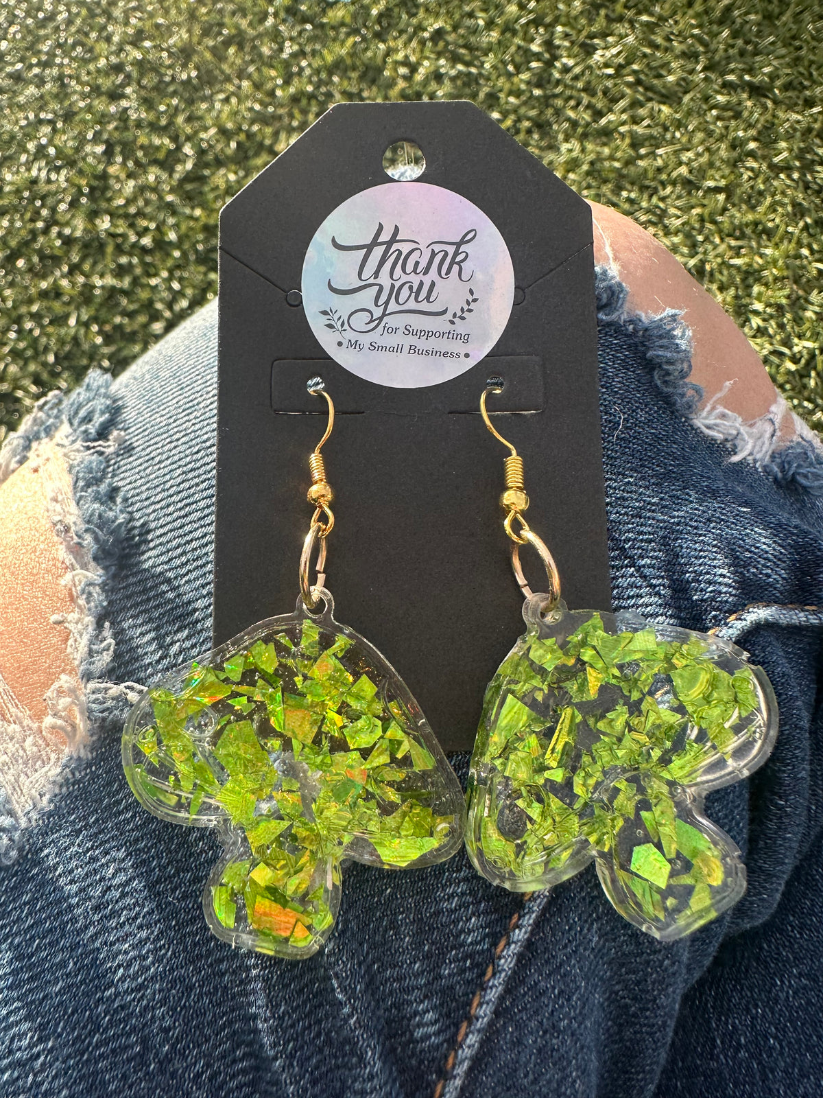 Lime Green Mushroom Earrings