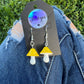Yellow Mushroom Charm Earrings