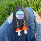 Orange Mushroom Charm Earrings