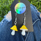 Yellow Mushroom Charm Earrings