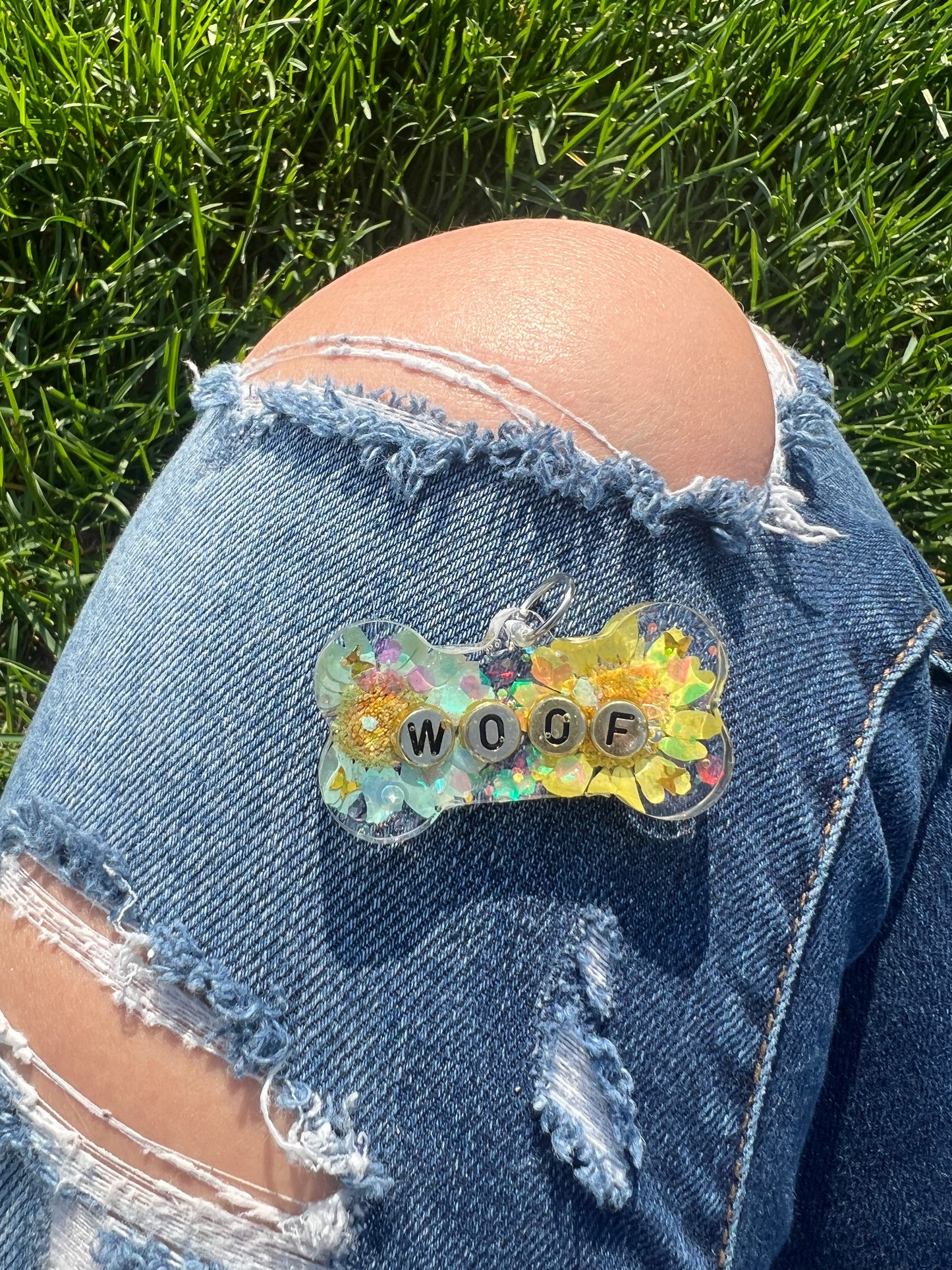 Rave Pets: Yellow Flower Woof Tag