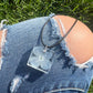Necklace: Blue Flower Square Pendant