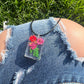 Necklace: Red Flower Bouquet Pendant