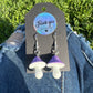 Purple Mushroom Charm Earrings