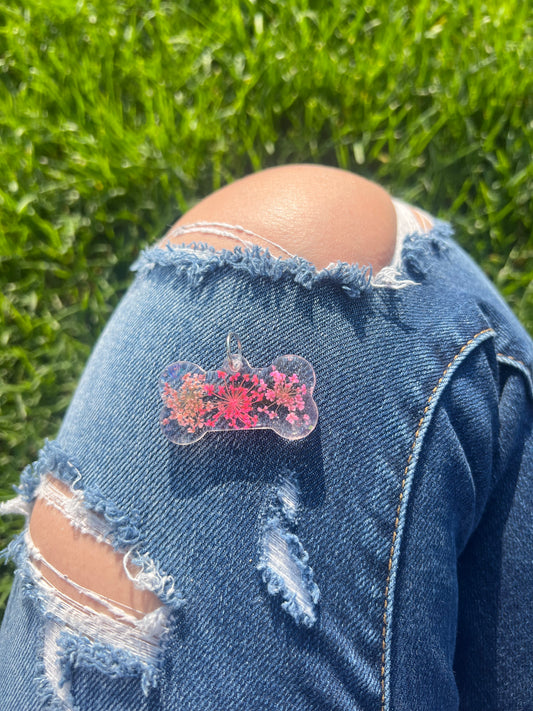 Rave Pets: Pink Flowers Dog Tag