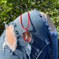 Necklace: Red Oval Mushy Pendant