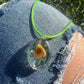Necklace: Green PES Oval Pendant