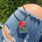 Necklace: Red Flower Bouquet Pendant