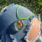 Necklace: Green PES Oval Pendant