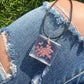 Necklace: Square Pink Flower Pendant