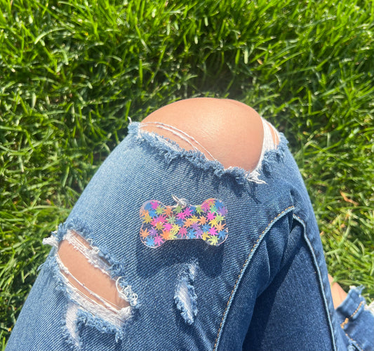 Rave Pets: Rainbow Weed Leaves Tag