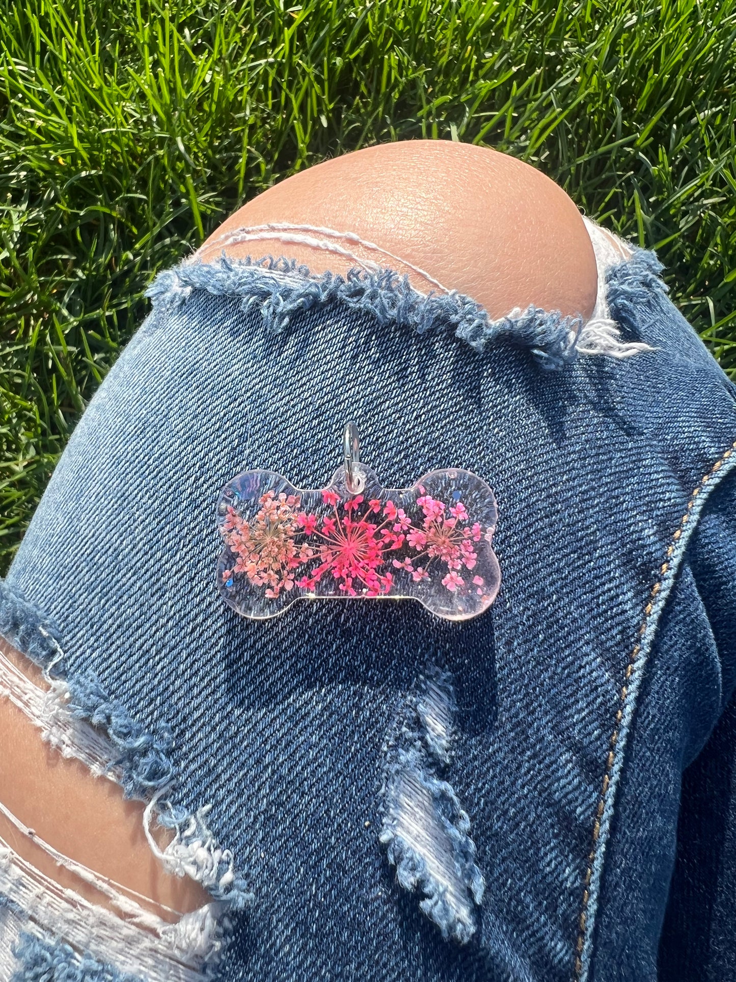 Rave Pets: Pink Flowers Dog Tag