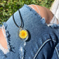 Necklace: Yellow Daisy Oval Pendant