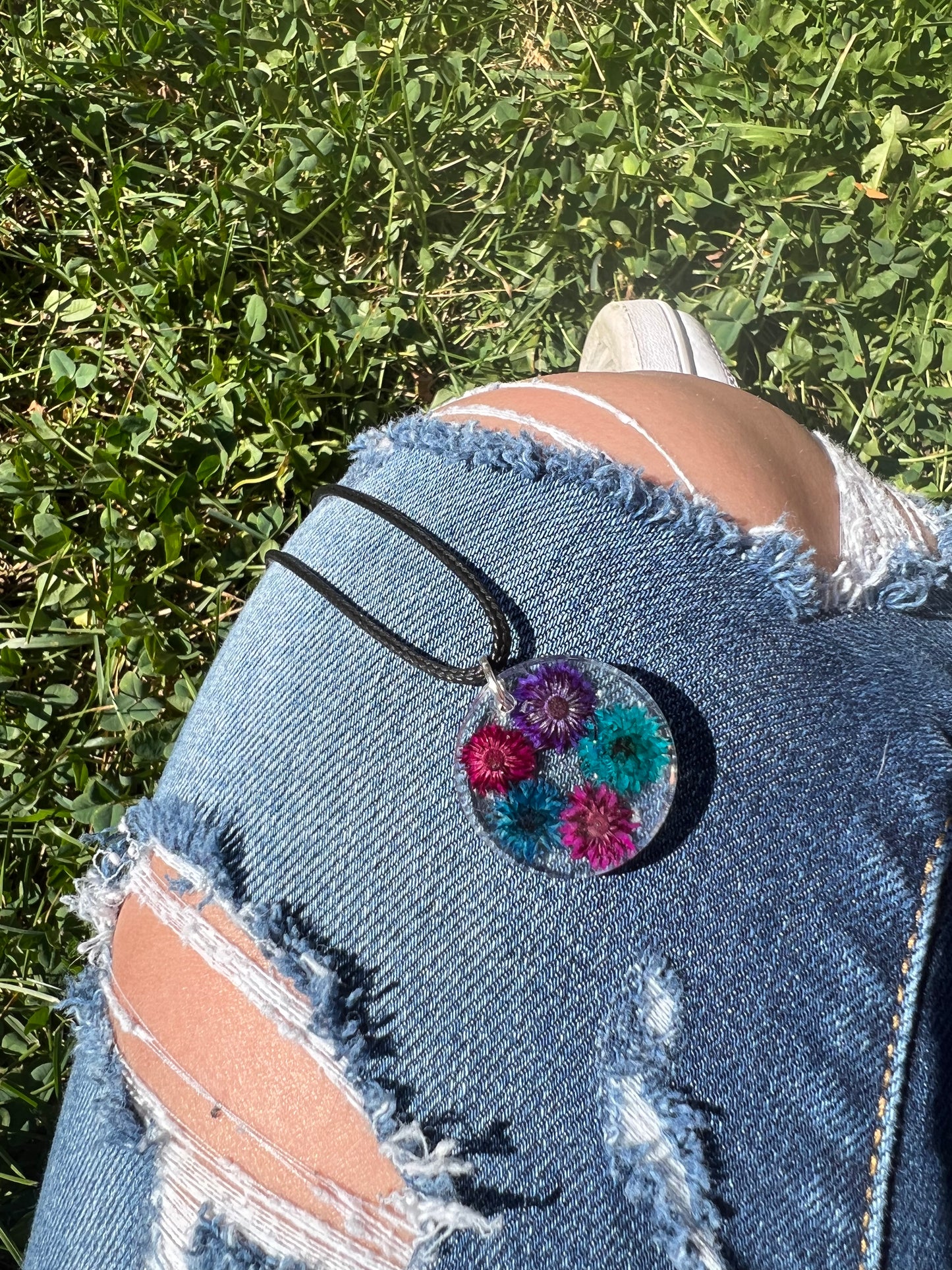 Necklace: May Bouquet Circle Pendant