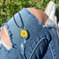 Necklace: Yellow Daisy Oval Pendant