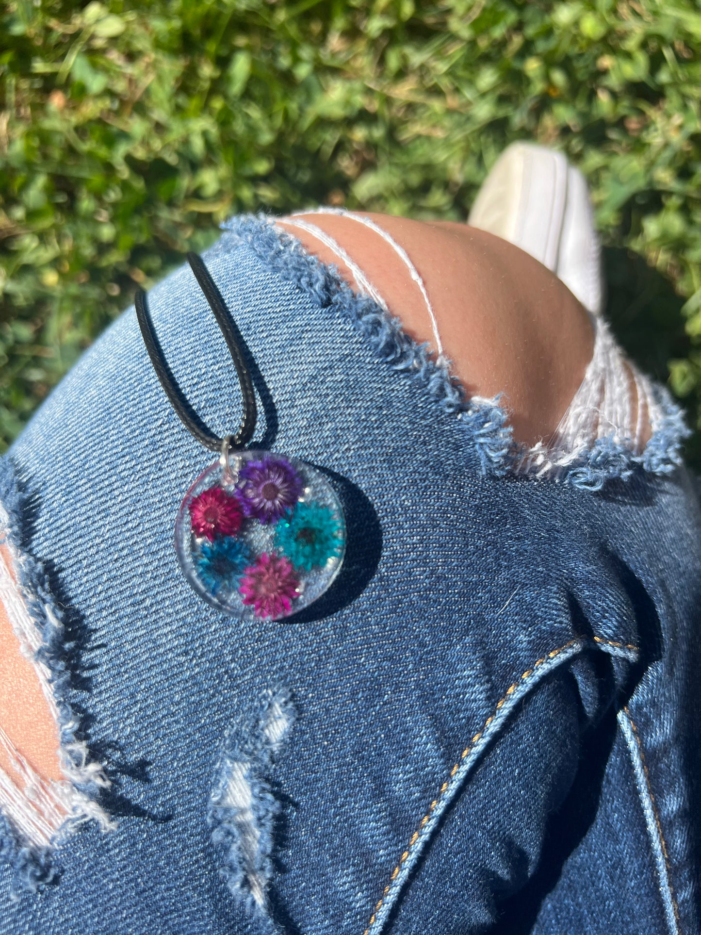 Necklace: May Bouquet Circle Pendant