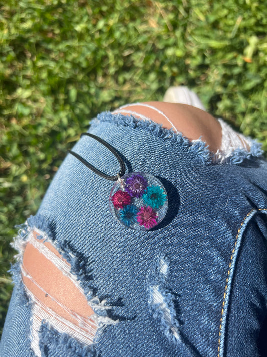 Necklace: May Bouquet Circle Pendant